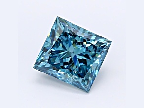 1.02ct Vivid Blue Princess Cut Lab-Grown Diamond SI2 Clarity IGI Certified