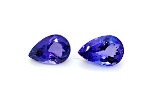 Tanzanite 17.0x11.6mm Pear Shape Matched Pair 22.22ctw