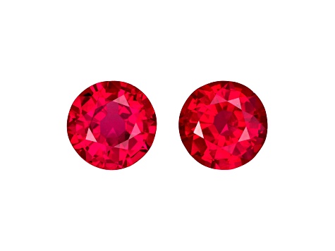Ruby 4.9mm Round Matched Pair 1.04ctw