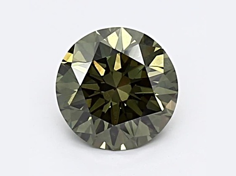 1.22ct Dark Green Round Lab-Grown Diamond VS2 Clarity IGI Certified