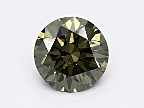 1.22ct Dark Green Round Lab-Grown Diamond VS2 Clarity IGI Certified