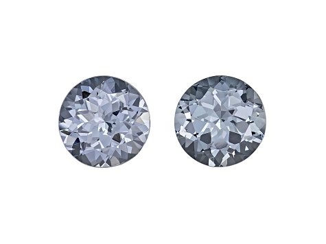 Gray Spinel 6.1mm Round Matched Pair 2.03ctw