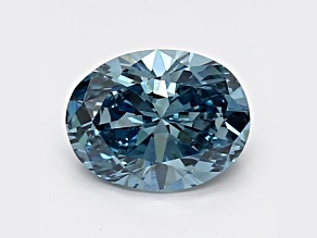 0.95ct Vivid Blue Oval Lab-Grown Diamond VS1 Clarity IGI Certified