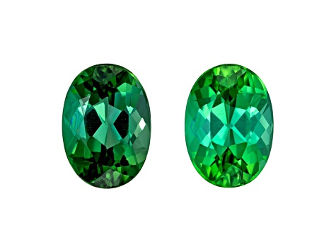 Green Tourmaline 7x5mm Oval Matched Pair 1.81ctw