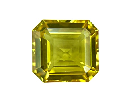 Yellow Sapphire Loose Gemstone8.4x7.9mm Asscher Cut 3.29ct