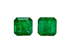 Brazilian Emerald 4.5mm Emerald Cut Matched Pair 0.95ctw
