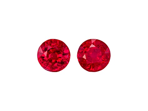 Ruby 4.9mm Round Matched Pair 1.26ctw