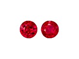 Ruby 4.9mm Round Matched Pair 1.26ctw