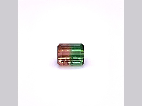 Bi-Color Tourmaline 8.2x6.75mm Emerald Cut 2.71ct