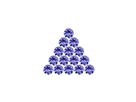 Tanzanite 4.5mm Round Set of 15 4.50ctw