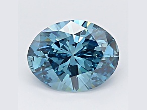 1.16ct Deep Blue Oval Lab-Grown Diamond VS1 Clarity IGI Certified