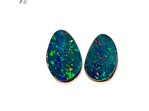 Opal on Ironstone Free-Form Doublet Set of 2 2.80ctw