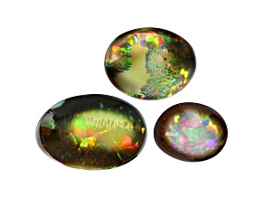 Ethiopian Opal Oval Cabochon Set of 3 18.02ctw