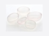 Pink Chalcedony Round and Oval Cabochon Set of 5 8.00ctw