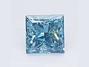1.05ct Vivid Blue Princess Cut Lab-Grown Diamond SI2 Clarity IGI Certified