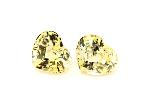 Yellow Sapphire 11.0x9.64mm Heart Shape Matched Pair 11.13ctw