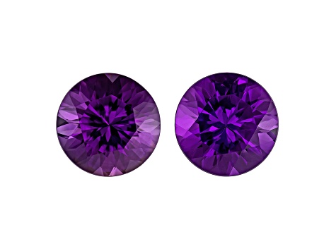 Amethyst 12.9mm Round Matched Pair 13.67ctw