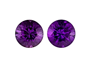 Amethyst 12.9mm Round Matched Pair 13.67ctw