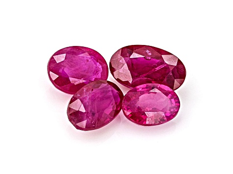Pink Sapphire Oval Set of 4 1.28ctw