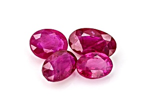 Pink Sapphire Oval Set of 4 1.28ctw