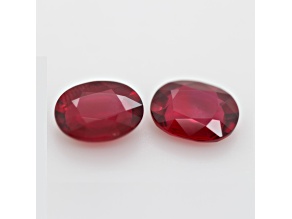 Ruby 12x9.8mm Oval Matched Pair 10.13ctw