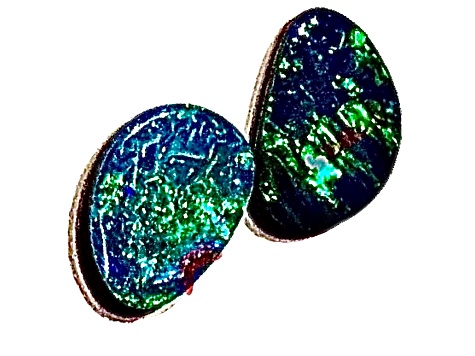 Opal on Ironstone Free-Form Doublet Set of 2 1.90ctw