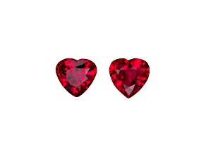 Ruby 4mm Heart Shape Matched Pair 0.52ctw