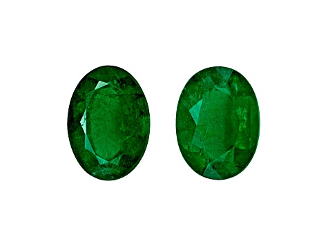 Brazilian Emerald 7x5mm Oval Matched Pair 1.37ctw