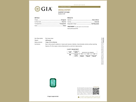 Colombian Emerald 13.66x9.72mm Emerald Cut 6.05ct