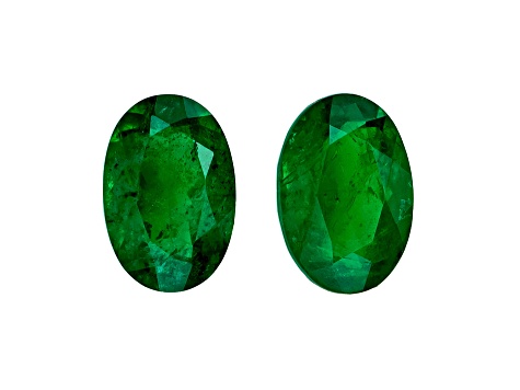 Brazilian Emerald 6.1x4mm Oval Matched Pair 0.94ctw