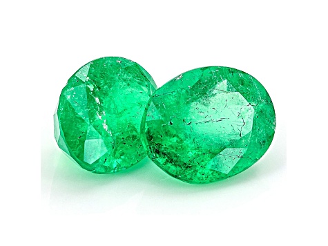 Colombian Emerald 8.5x6.8mm Oval Matched Pair 3.19ctw