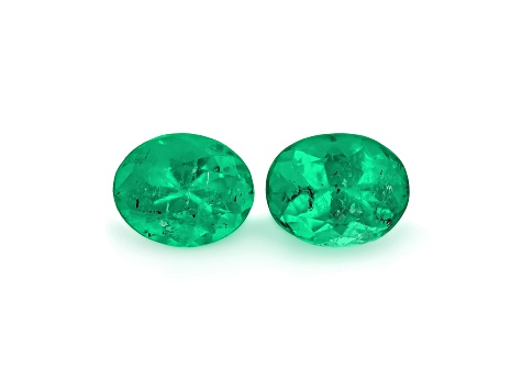 Colombian Emerald 7.0x5.6mm Oval Matched Pair 1.69ctw