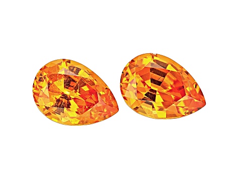 Mandarin Garnet 7.2x5.1mm Pear Shape Matched Pair 2.12ctw