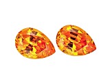 Mandarin Garnet 7.2x5.1mm Pear Shape Matched Pair 2.12ctw