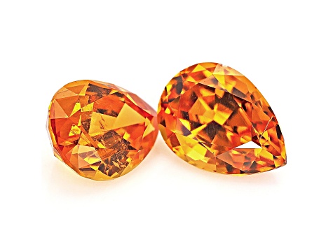 Mandarin Garnet 7.2x5.1mm Pear Shape Matched Pair 2.12ctw