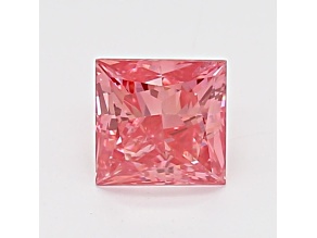 0.85ct Vivid Pink Princess Cut Lab-Grown Diamond SI2 Clarity IGI Certified