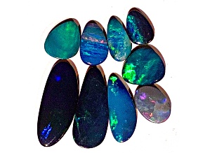 Opal on Ironstone Free-Form Doublet Set of 9 14.80ctw