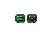 Tsavorite 7.6x6.5mm Emerald Cut Pair 4.19ct