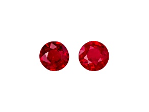 Ruby 4.8mm Round Matched Pair 1.08ctw