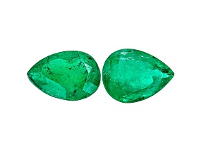 Colombian Emerald 9.4x6.8mm Pear Shape Matched Pair 2.81ctw