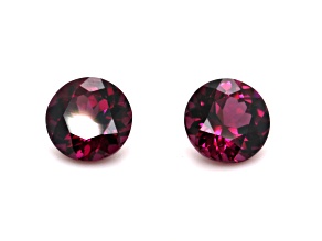 Purple Rhodolite Pair Of Round 8 x 8 mm 5.1 CTS.