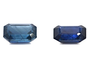Gorgeous Blue Sapphire Pair Emerald cut 7 X 5 mm, 2.46 cts