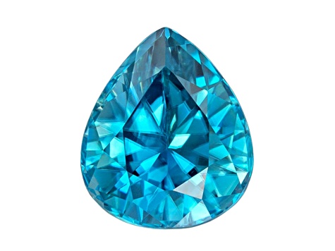 Blue Zircon 9.3x7.9mm Pear Shape 3.31ct