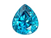 Blue Zircon 9.3x7.9mm Pear Shape 3.31ct