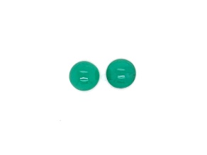 Colombian Emerald 8mm Round Cabochon Matched Pair 3.75ctw