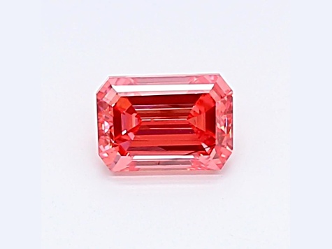 0.52ct Intense Pink Emerald Cut Lab-Grown Diamond SI1 Clarity IGI Certified