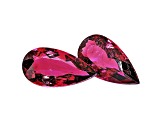 Rubellite Tourmaline 12.5x9.1mm Pear Shape Matched Pair 10.15ctw