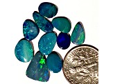 Opal on Ironstone Free-Form Doublet Set of 10 10.00ctw