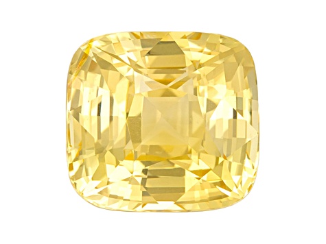 Yellow Sapphire Loose Gemstone Unheated 7.4x6.94mm Cushion 2.5ct