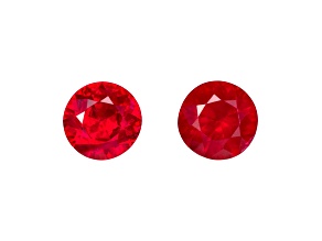 Ruby 4.3mm Round Matched Pair 0.74ctw